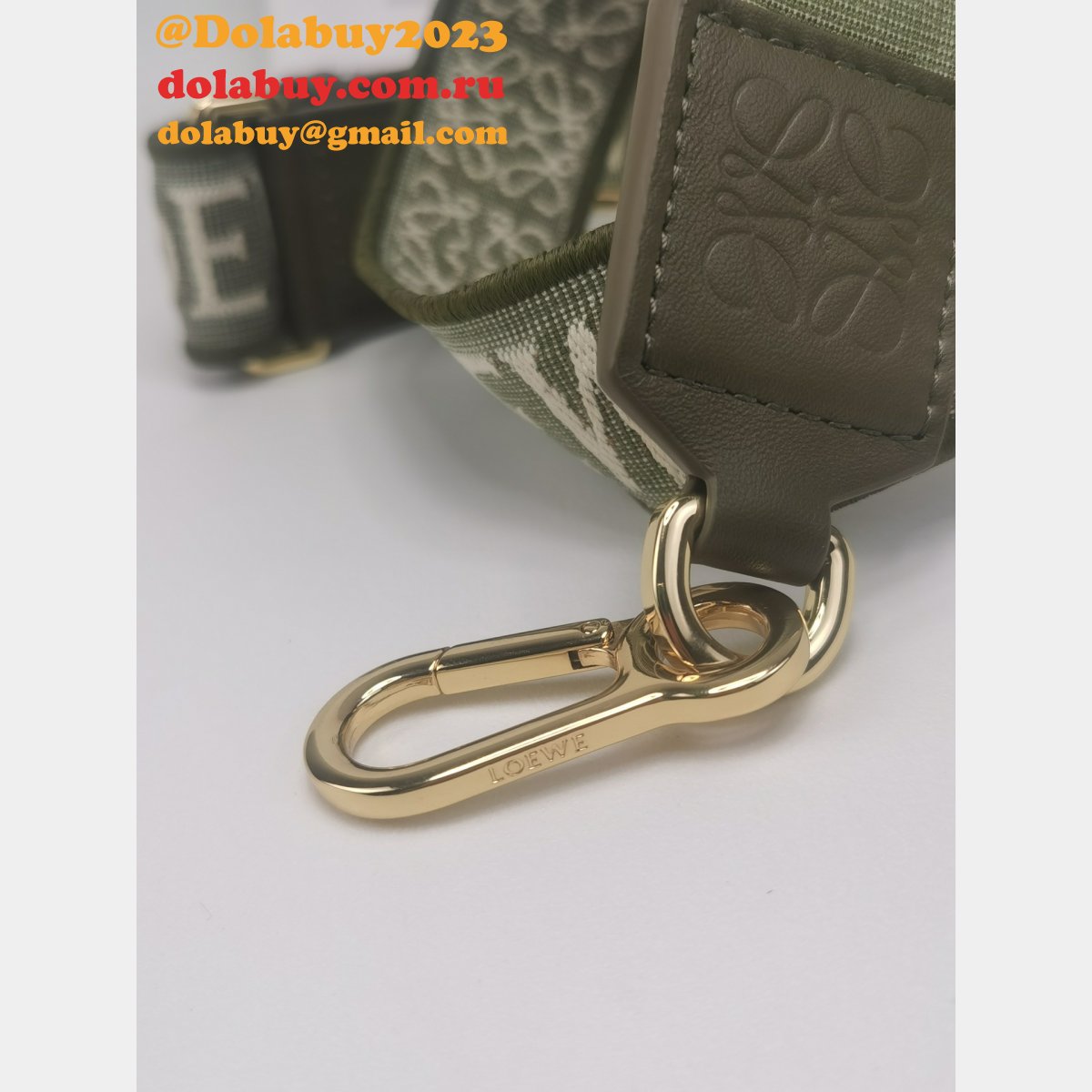 Best Loewe Anagram double-sided embroidered shoulder strap