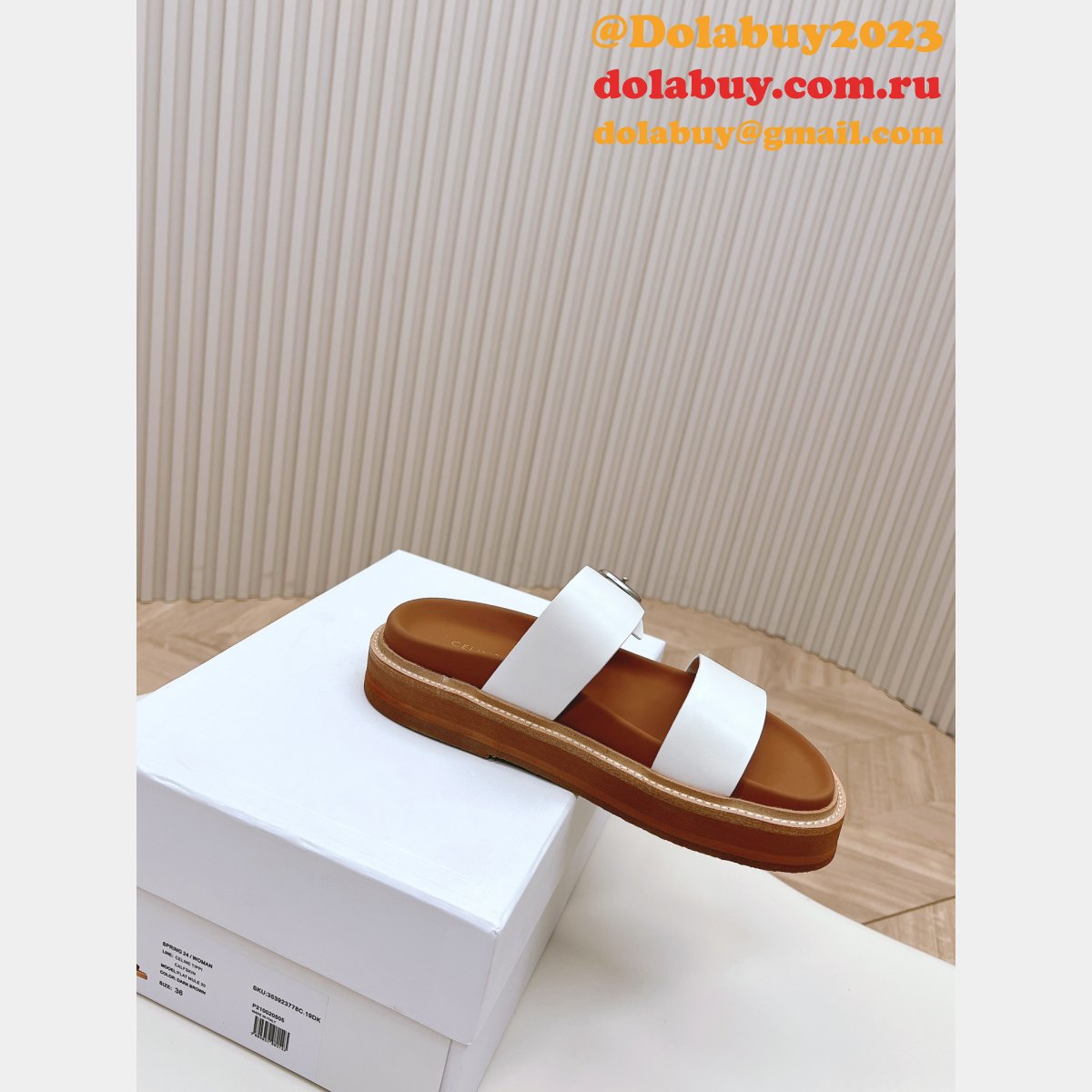Luxury Celine Sandal Fashion Ladies Slide Platform Knockoff Shoes
