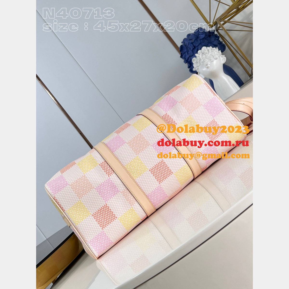 LV Replica Keepall Bandoulière 45 Men Travel Damier Canvas N40713 Bag