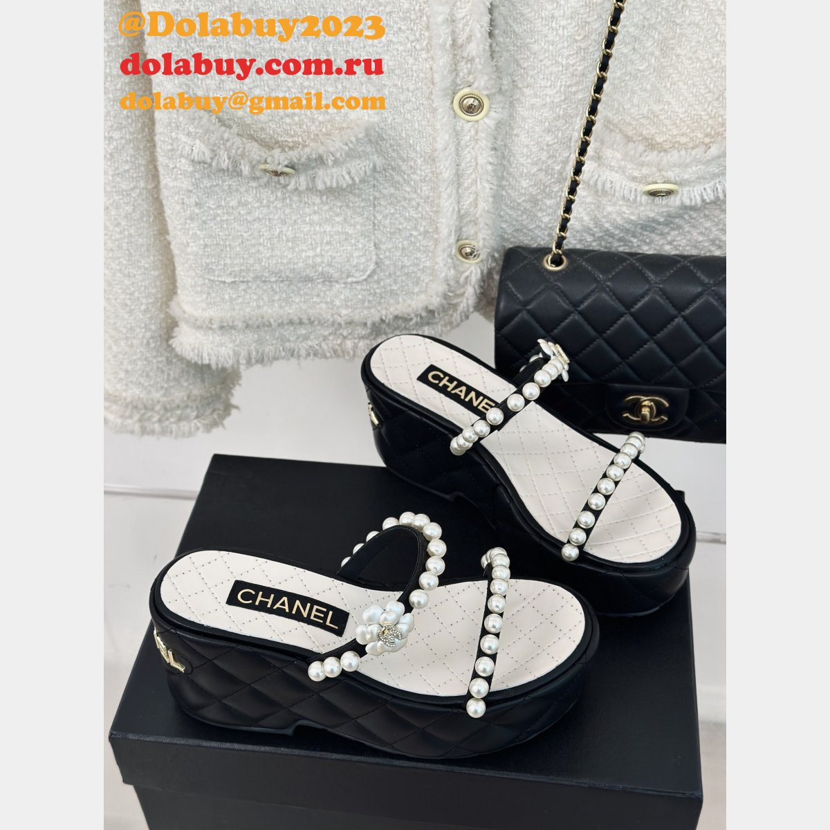 High Quality Designer CC PEARS SLIPPERS AND SANDALS