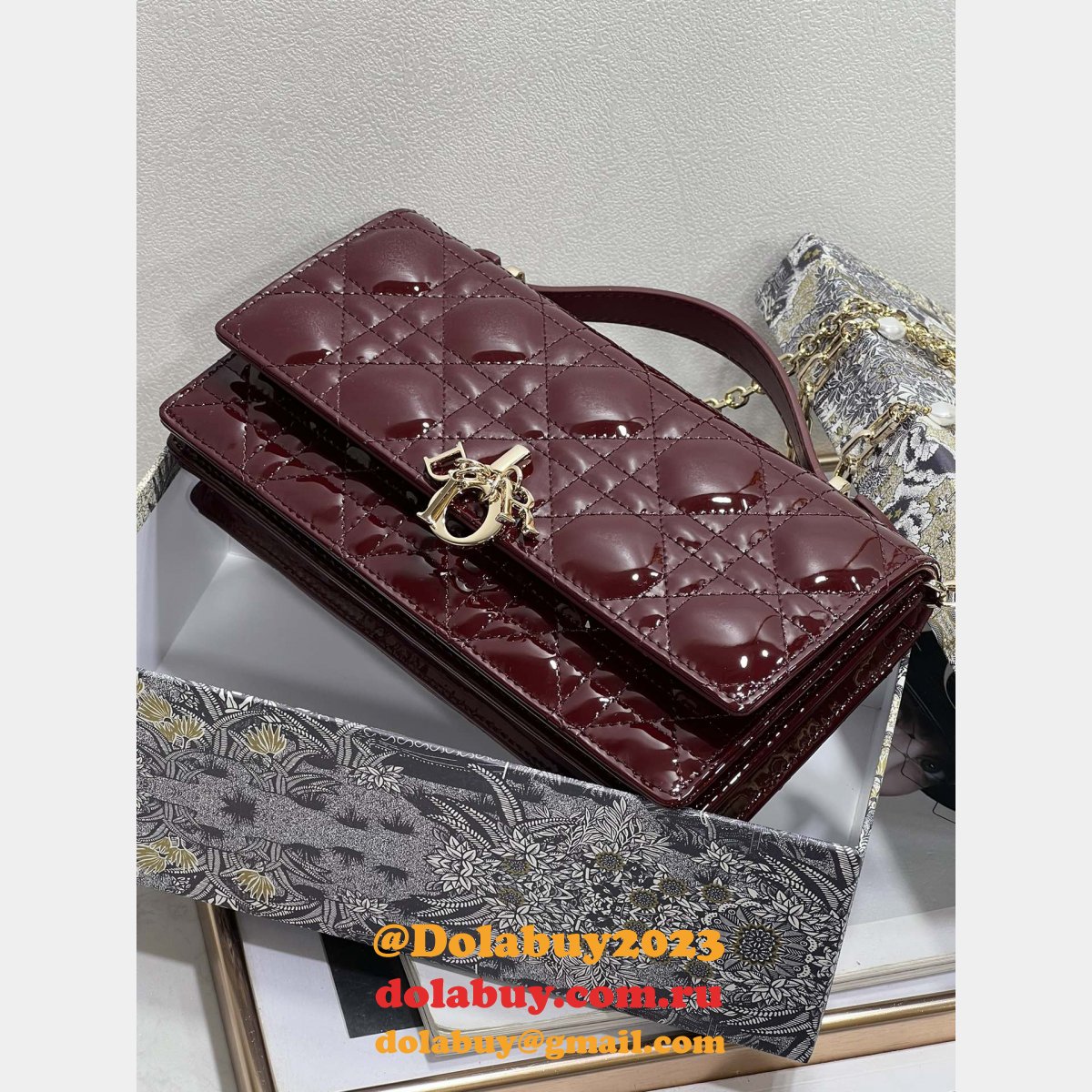 Best High Quality Christian Dior 2306A Clutch Lady Cannage Pattern Bags