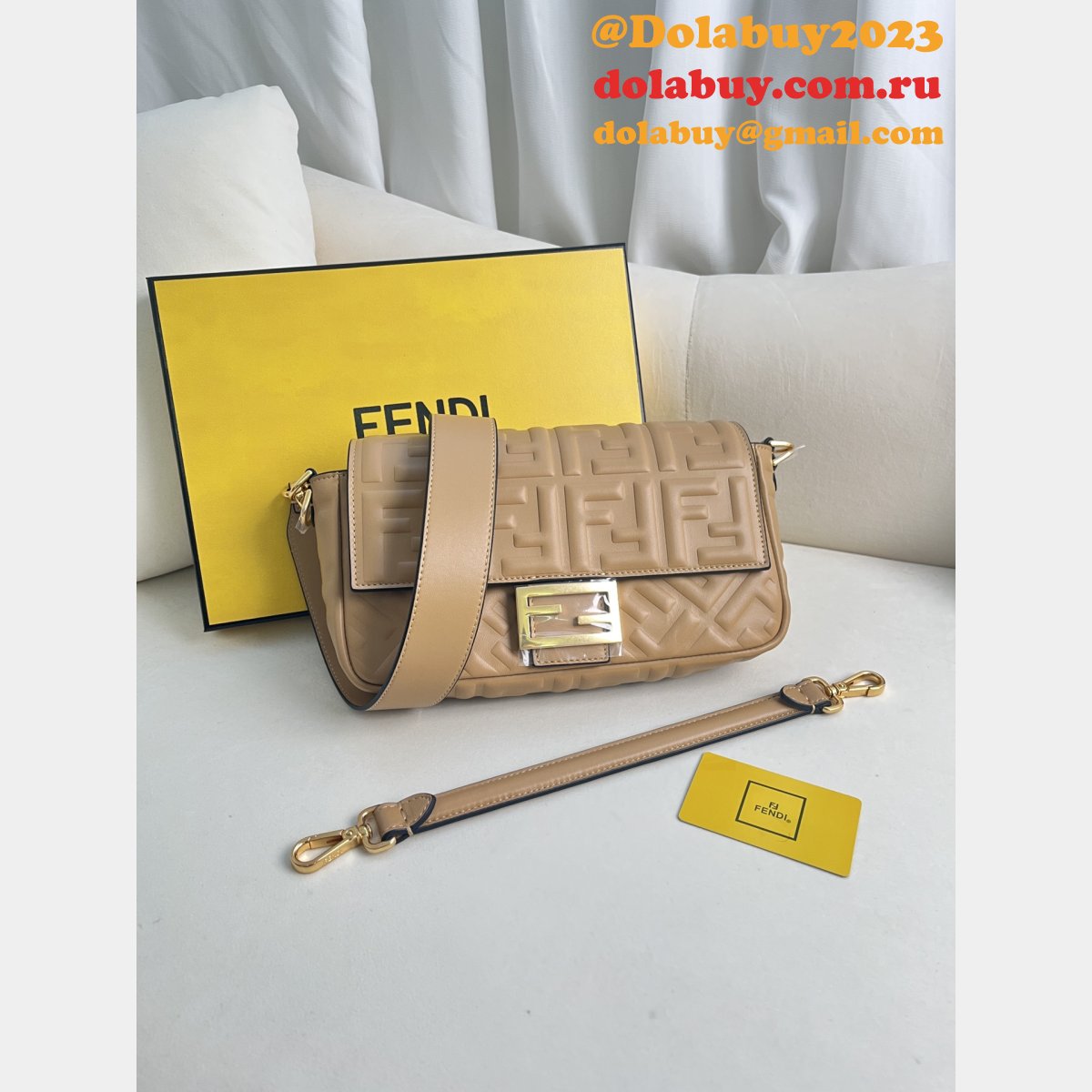 top quality F**di iconic baguette medium nappa handbag