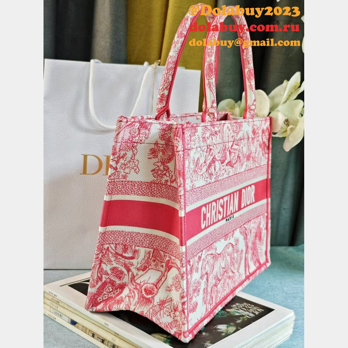 Top Quality Christian Dior Paris  Reverse book Tote