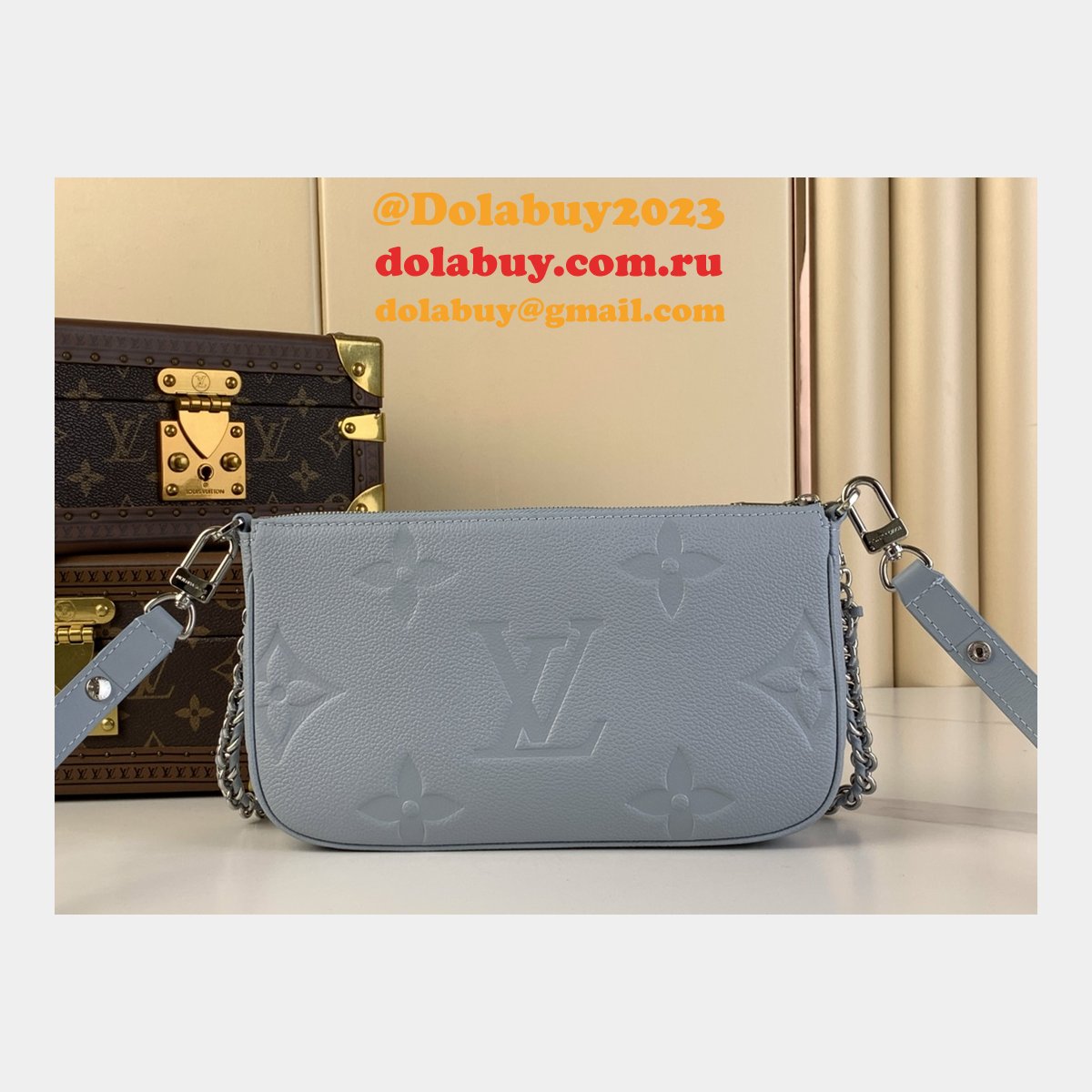 Louis Vuitton Knockoff Top M47173 Multi Pochette Blue Bag
