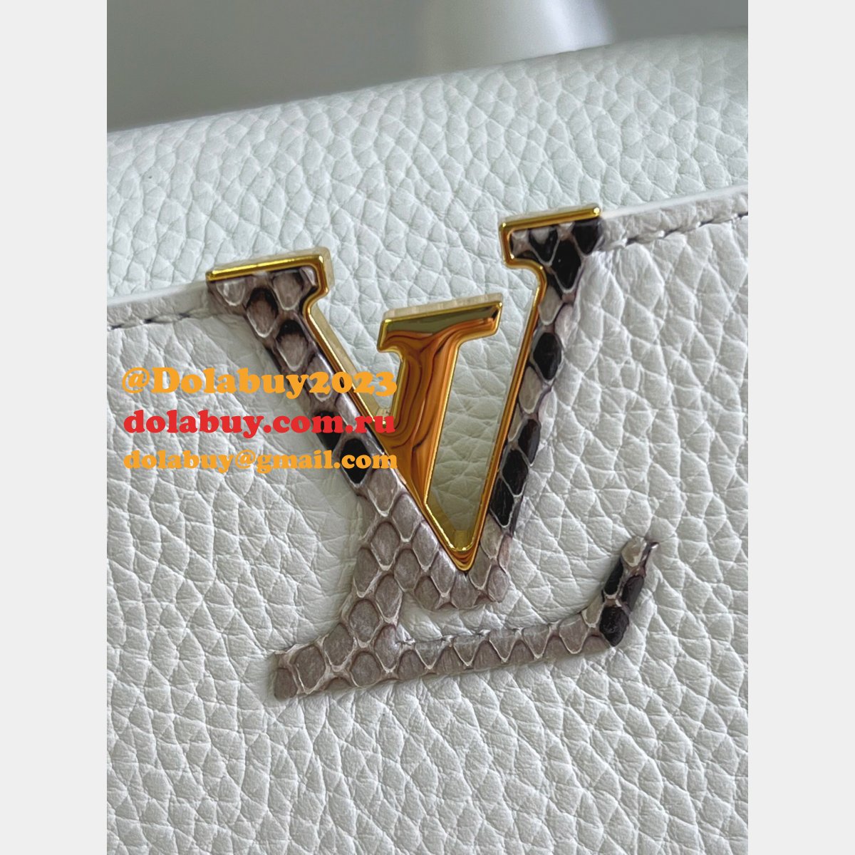 Louis Vuitton AAA Replica Designer Capucines Mini White M97980/M55921 Bag