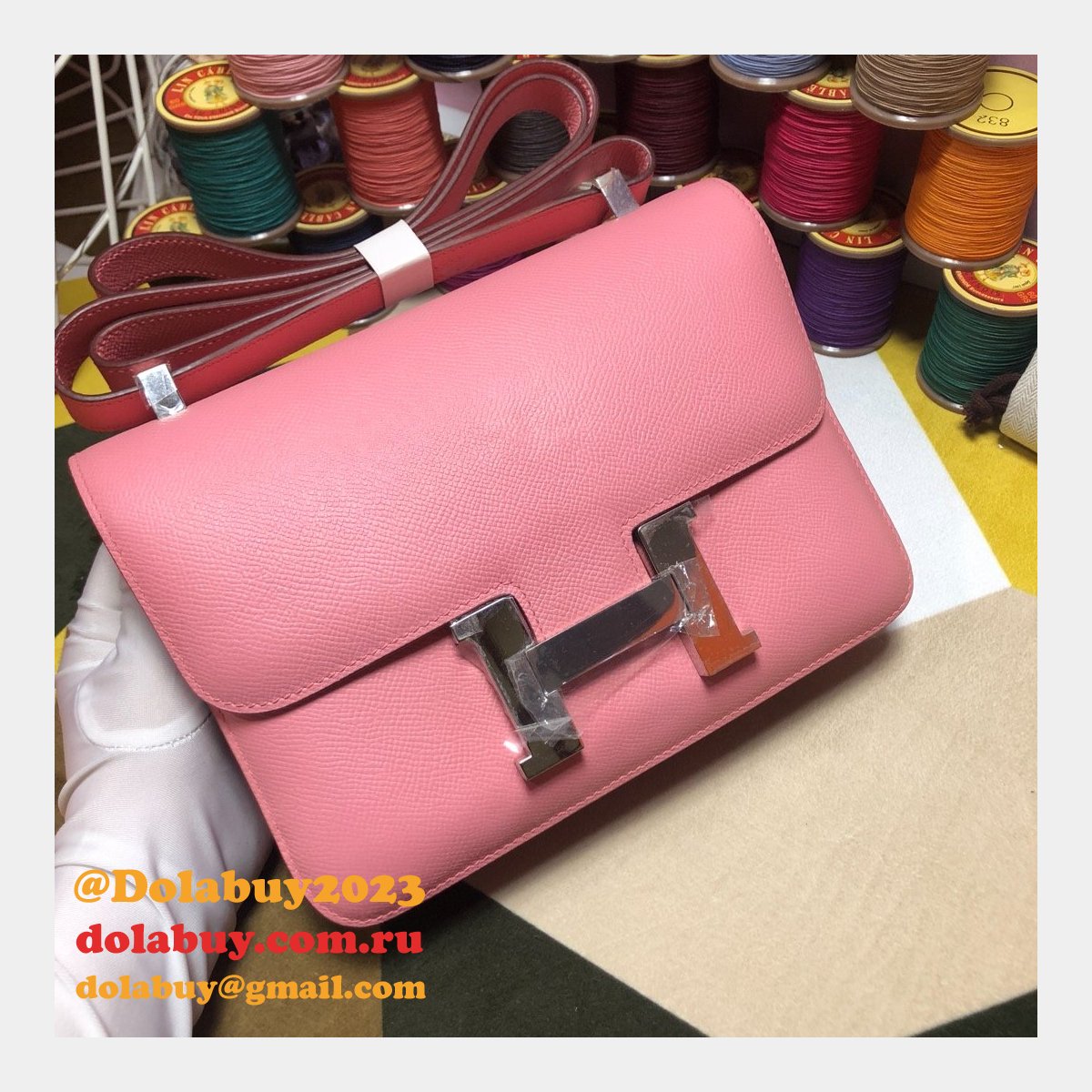 Hermes Constance Bag 23cm Epsom Leather Pink