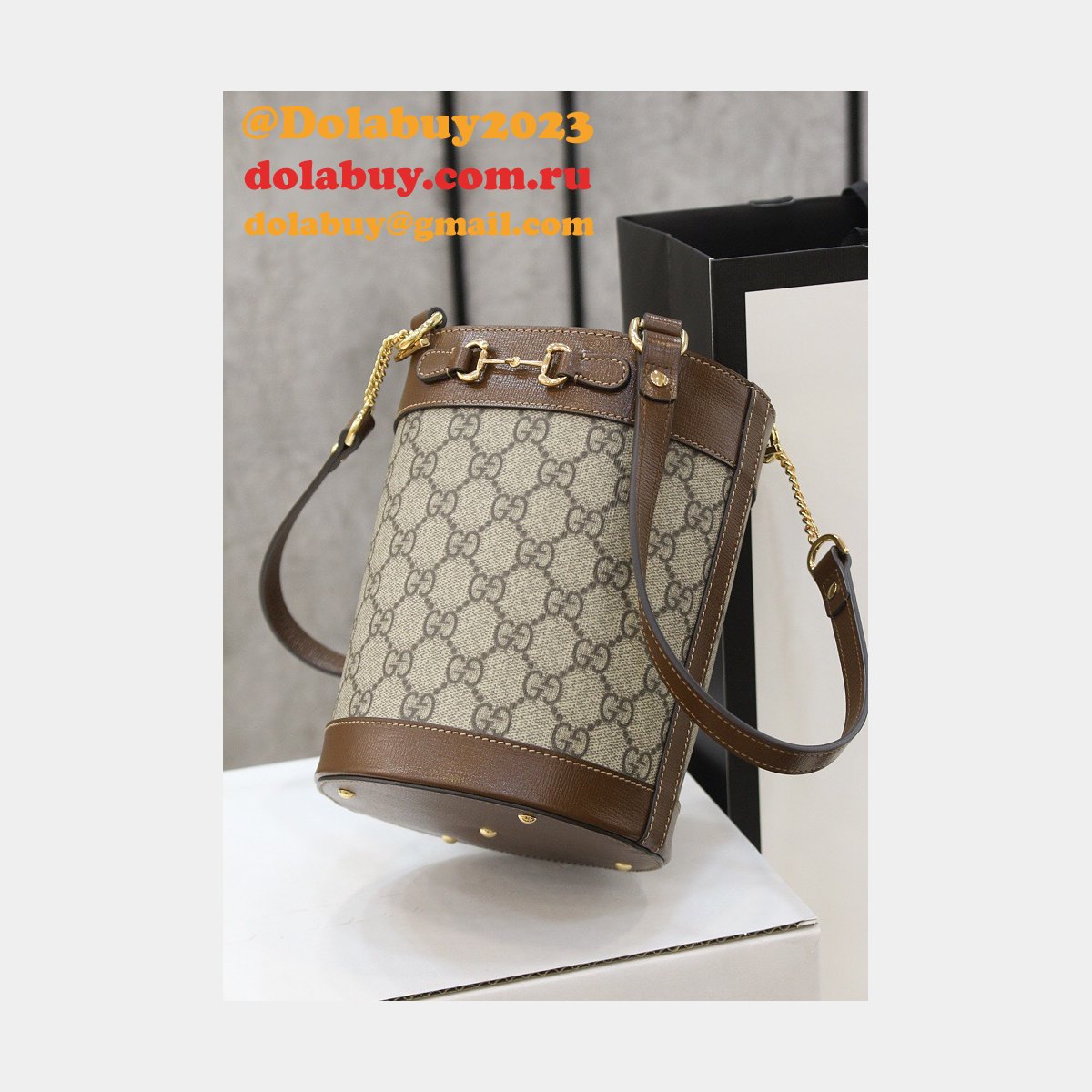 G*u*i 637115 replicas horsebit 1955 small bucket bag