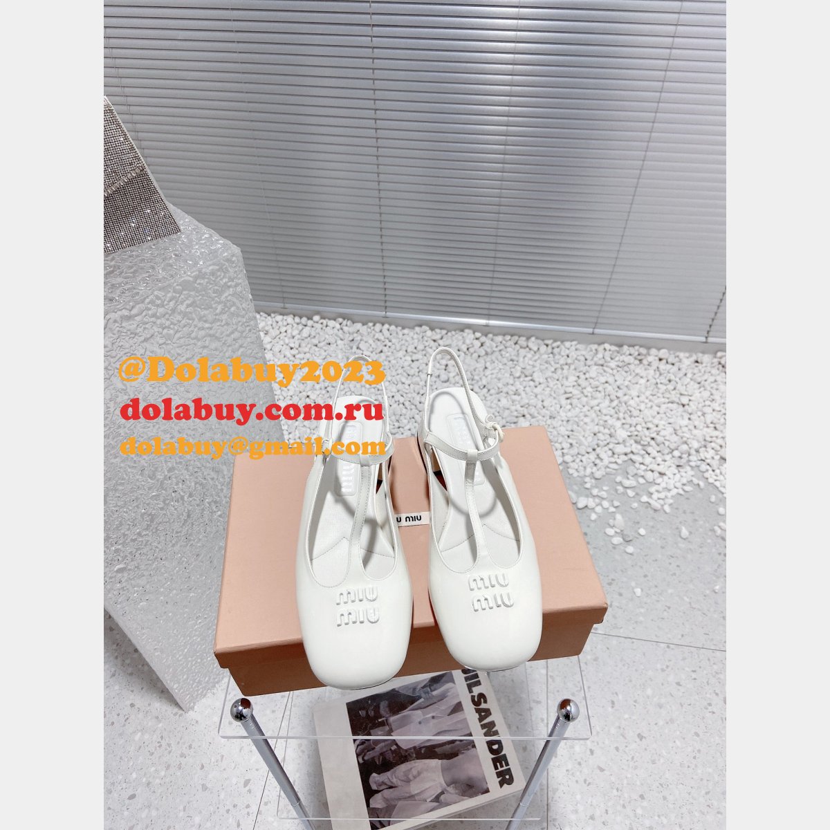 Miumiu Duplicate T Block Heel Mary Jane Copy Sandals