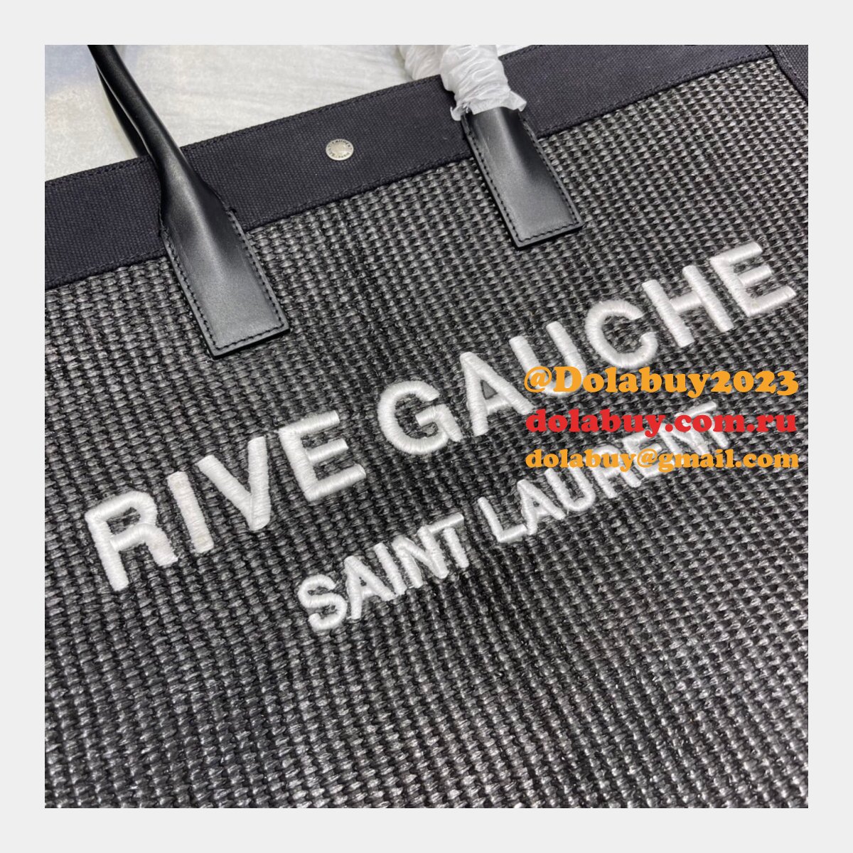 Best High Quality YSL replica Rive Gauche Large Tote Printed Canvas 509415 bags