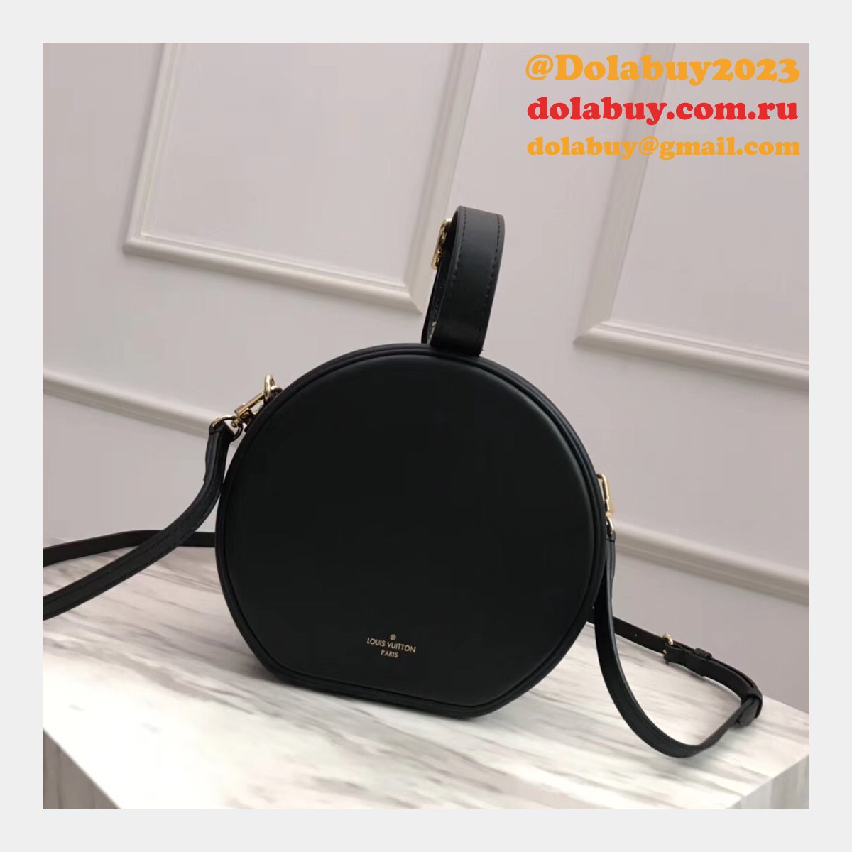 Fashion M43510 Louis Vuitton Petite Boite Chapeau Monogram Black/Brown