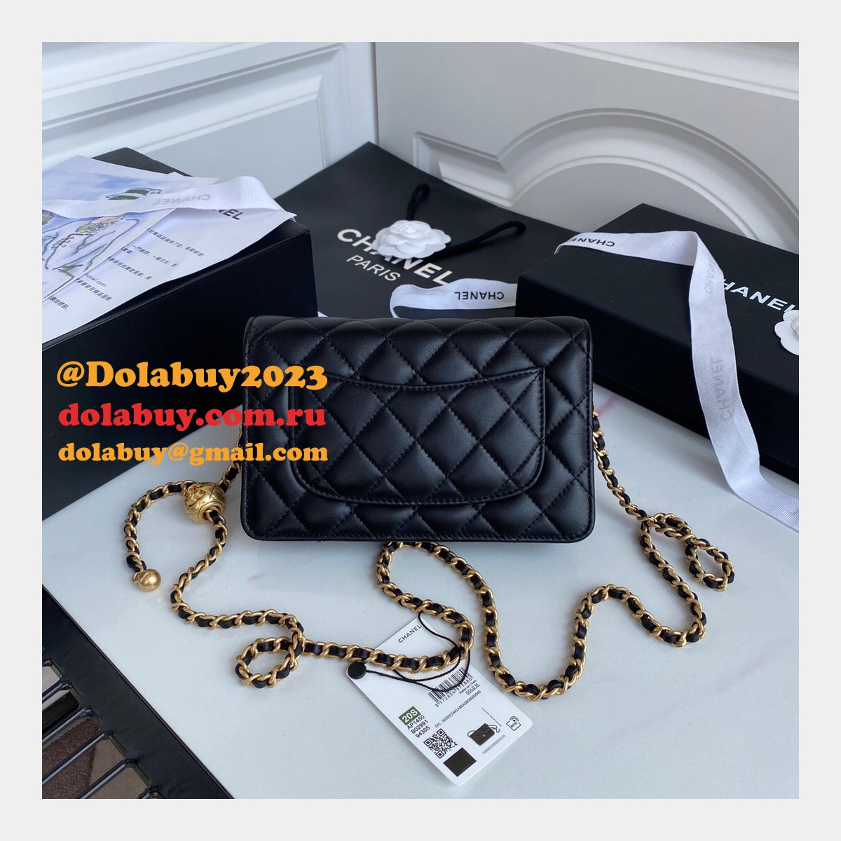 Replica 19CM Iridescent Wallet On Chain WOC AP1450 Bag