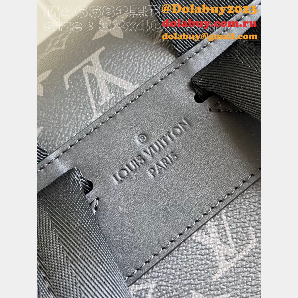 Montsouris Backpack Replica Louis Vuitton M46683 Eclipse Canvas