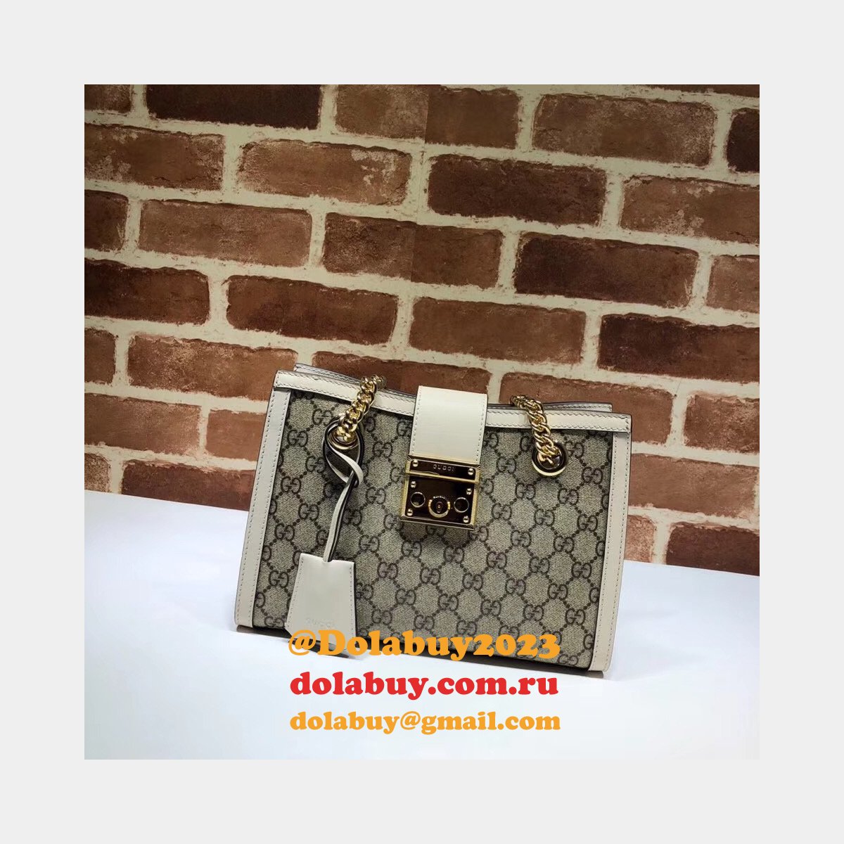 uk G*u*i replica gg supreme padlock small shoulder 498156 bag