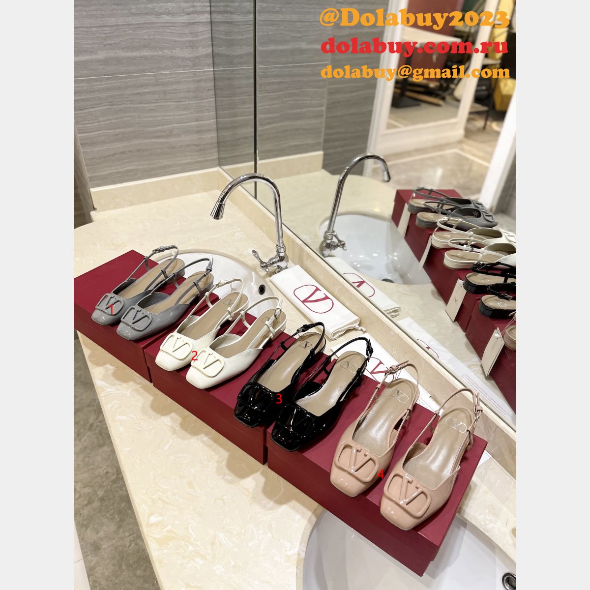 VLogo Valentino Signature Knockoff Slingback Pumps