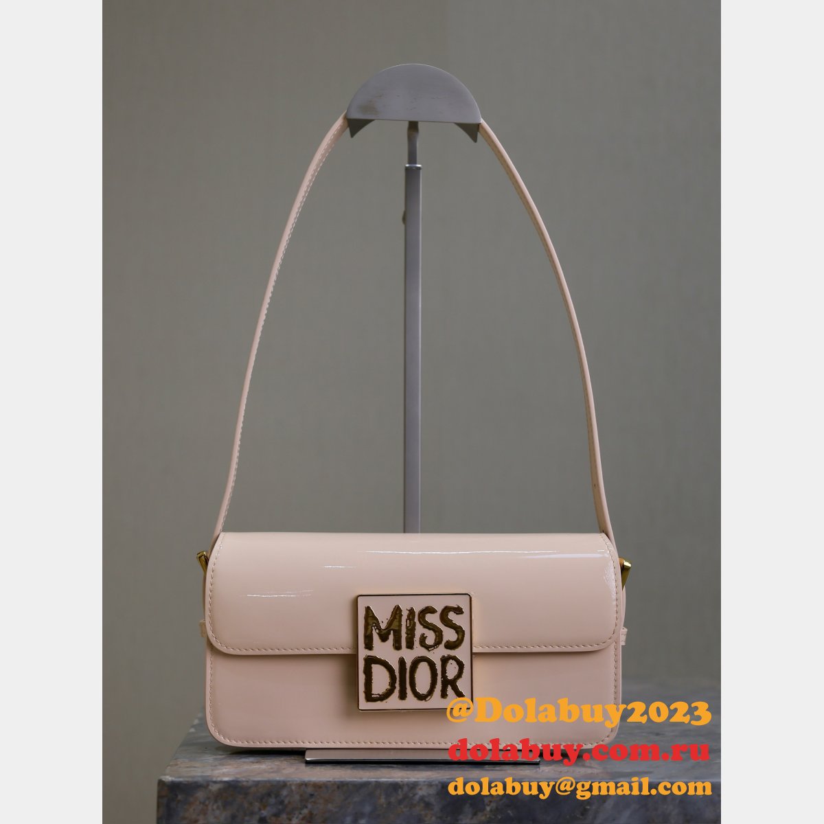 7 Star Miss Dior Graffiti patent leather shoulder bag