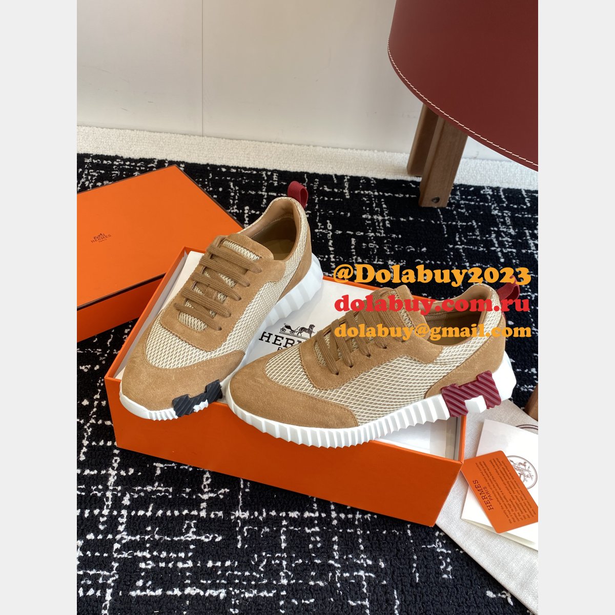 Top Designer Hermes Bouncing Sneaker