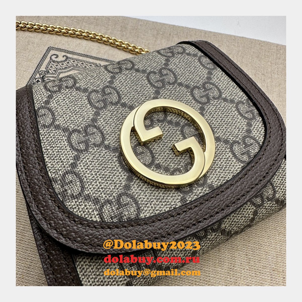 designer G*u*i replica 725219 blondie chain wallet uk bag