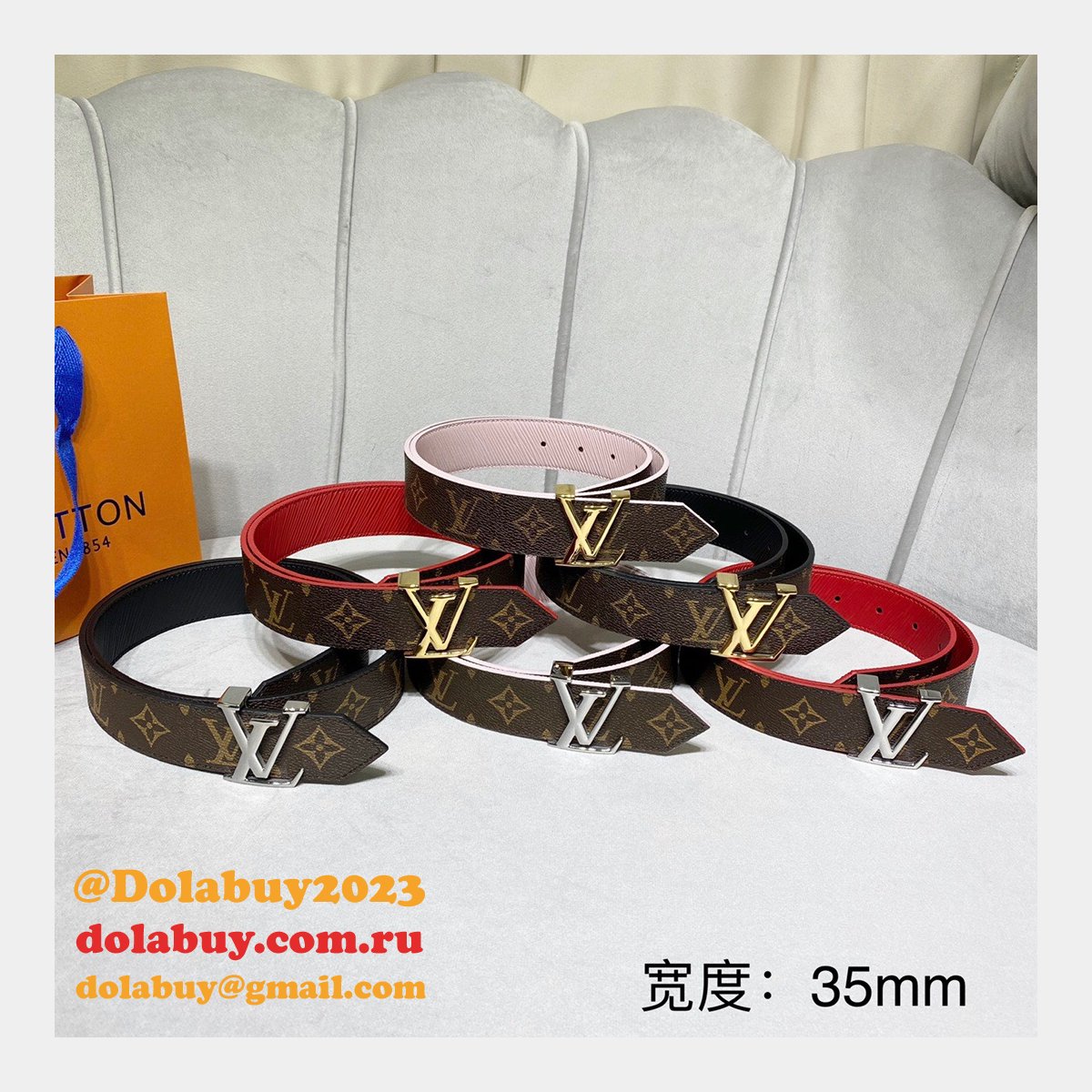 Louis Vuitton Signature Extra Long 35mm Belt Monogram Eclipse Canvas