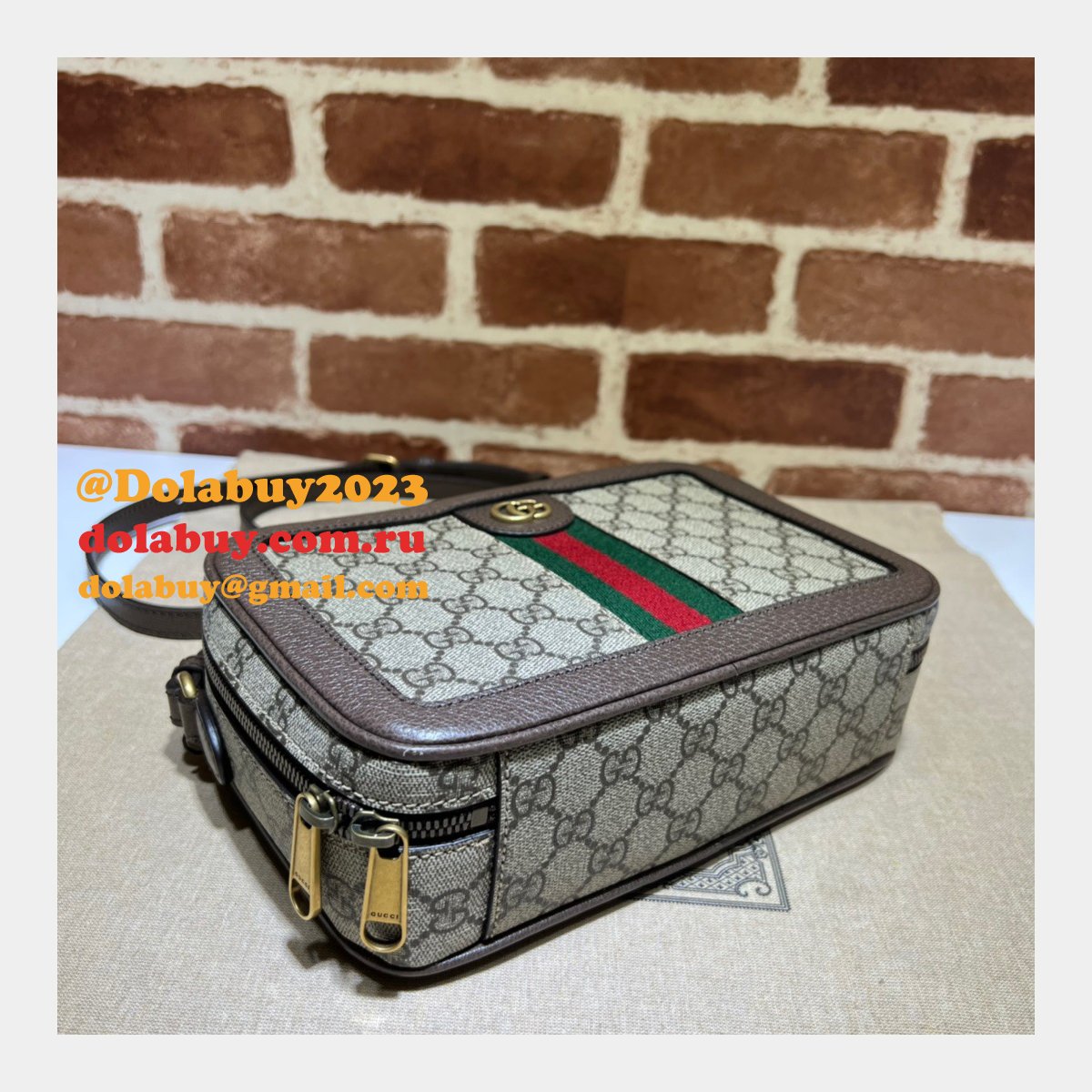 1:1 mirror G*u*i replicas ophidia 739392 shoulder with-web bag