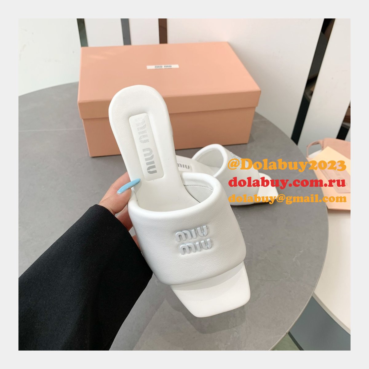 Miu Miu Replica Bread Slippers Heel Sandals Shoes