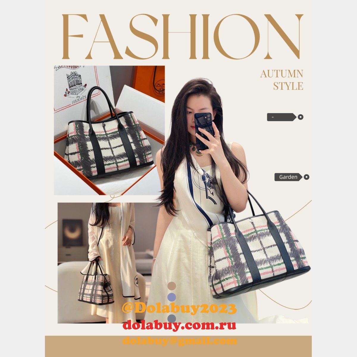 AAA+ Hermes Garden Party Fjord 30/36CM Luxury Bag