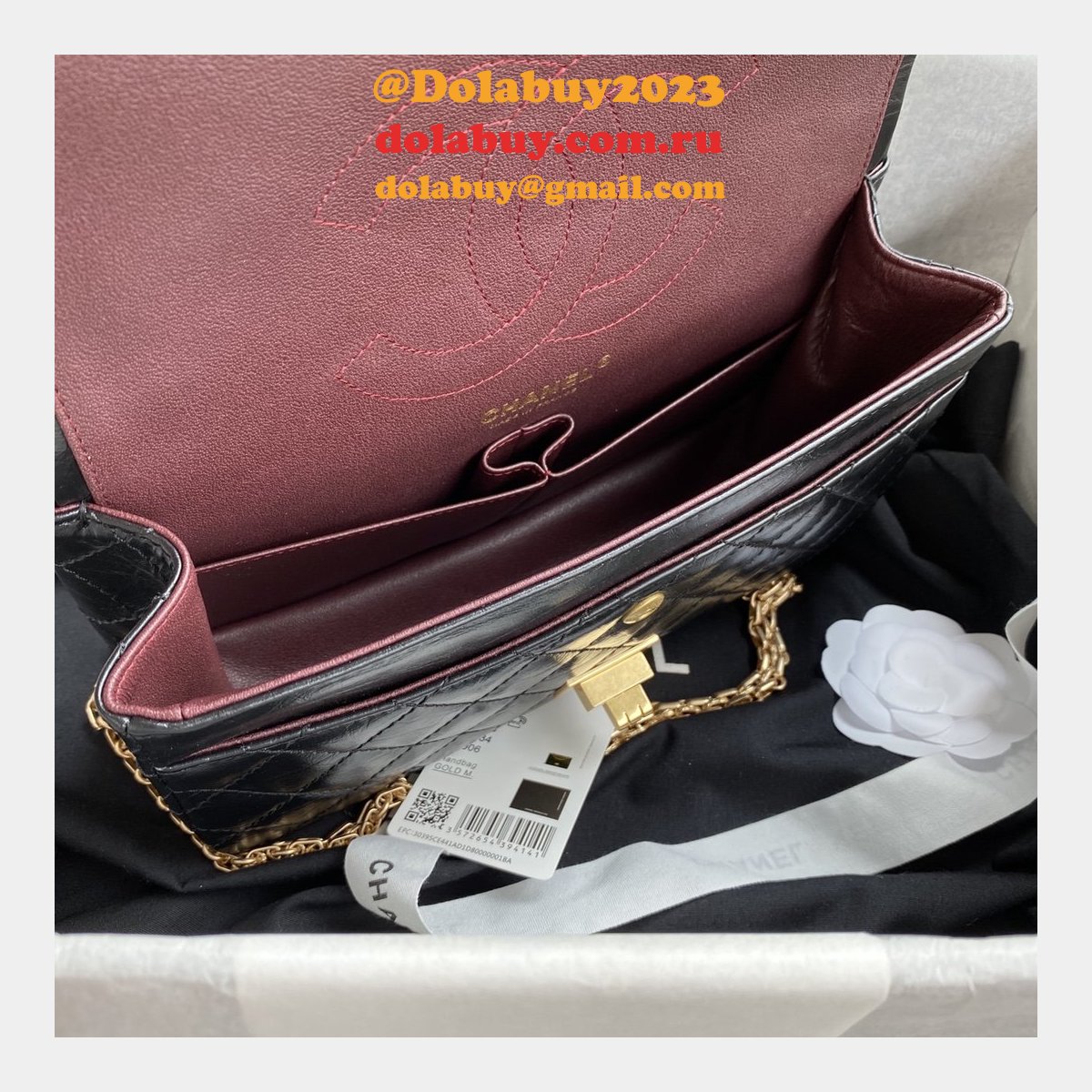 Replica CC 2.55 Flap Reissue Black Bag