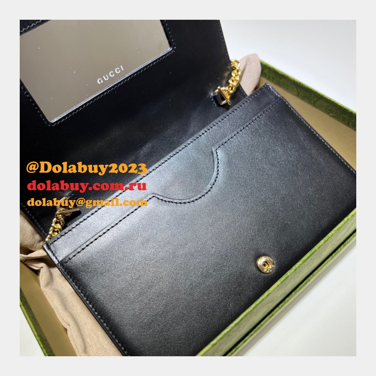 G*u*i our replica designer 723787 gg matelassé chain wallet