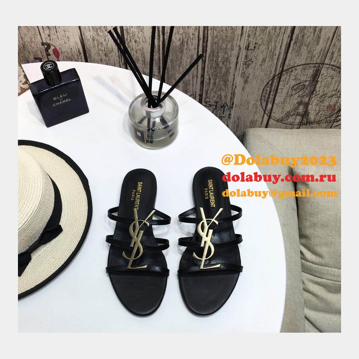 Saint Laurent Flat Sandals 001