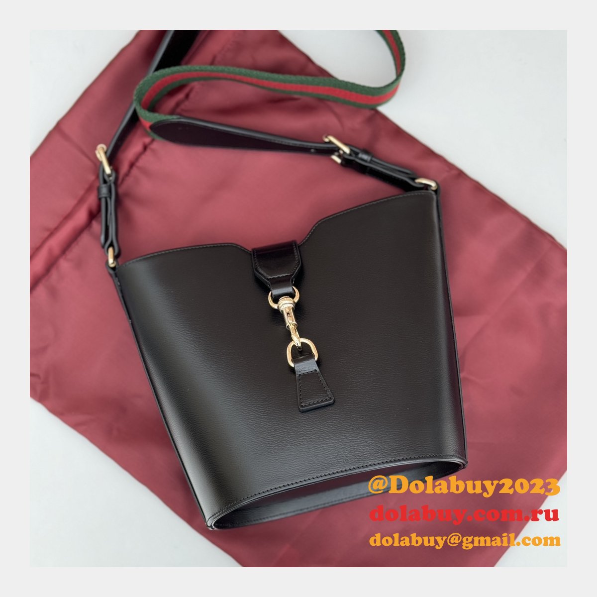G*u*i 1:1 mirror bucket shoulder black 782908/782904 copy bag