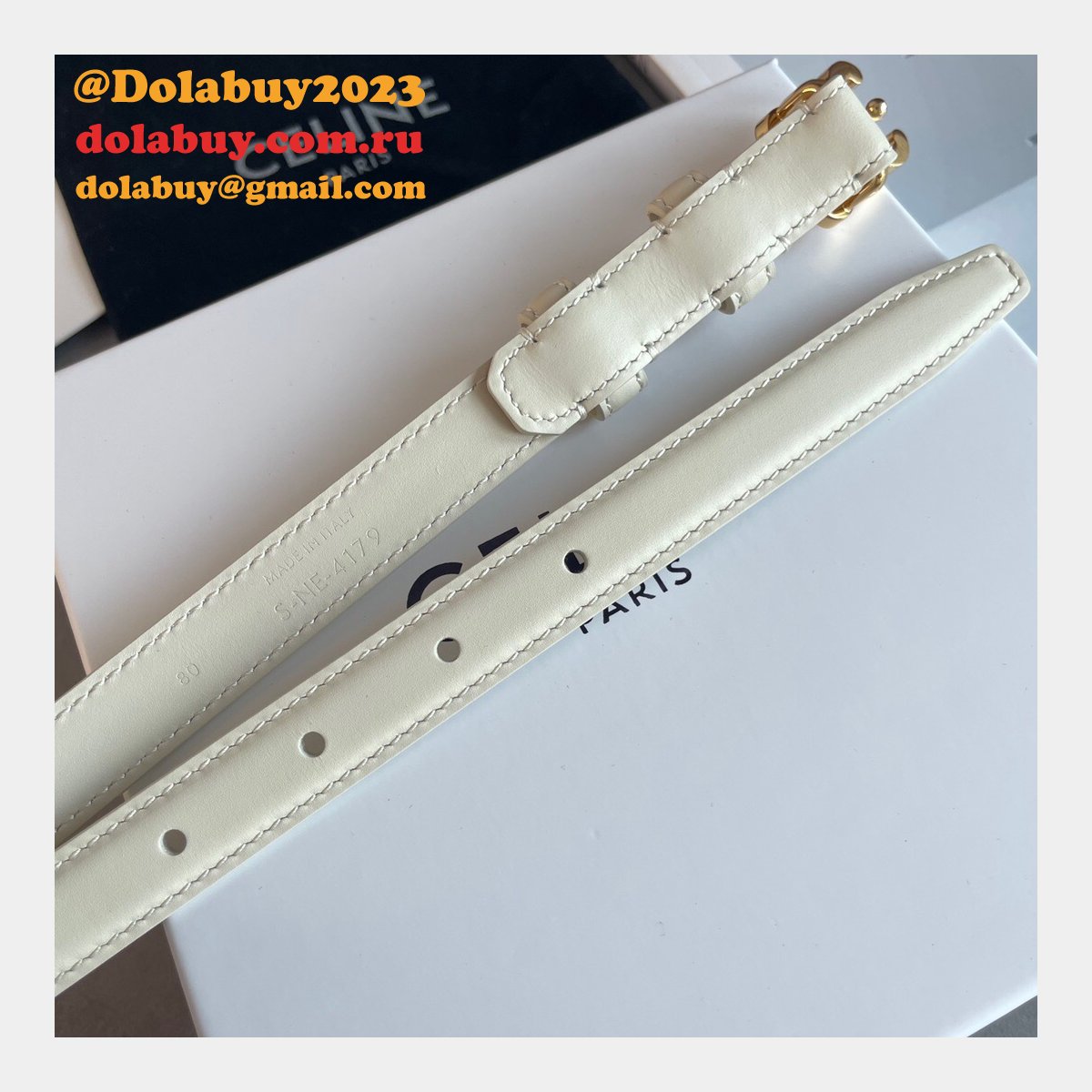 Designer 18mm Dupe Belt White Replica
