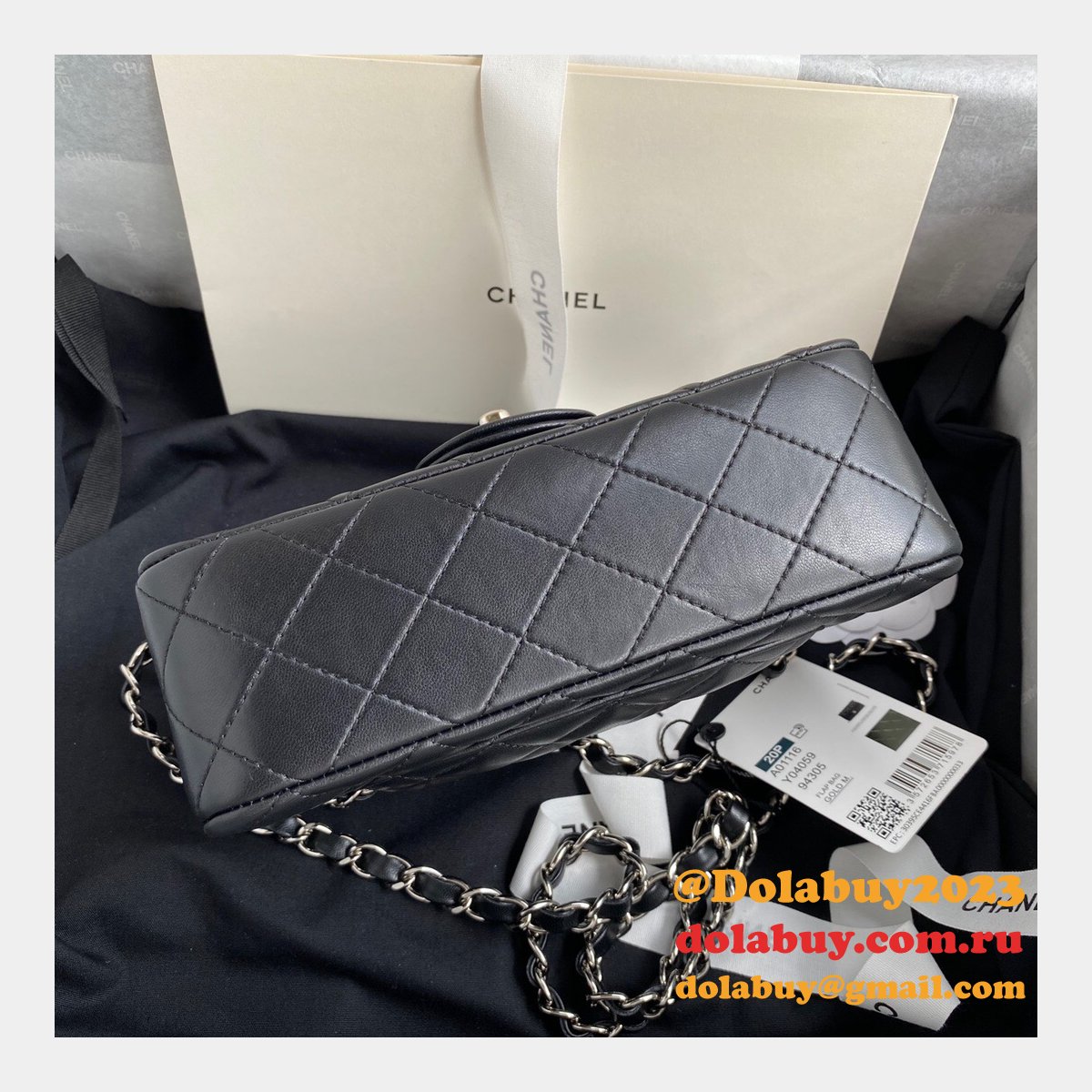 2020 Luxury CC CF 20CM Flap Lambskin Classic Black Bags