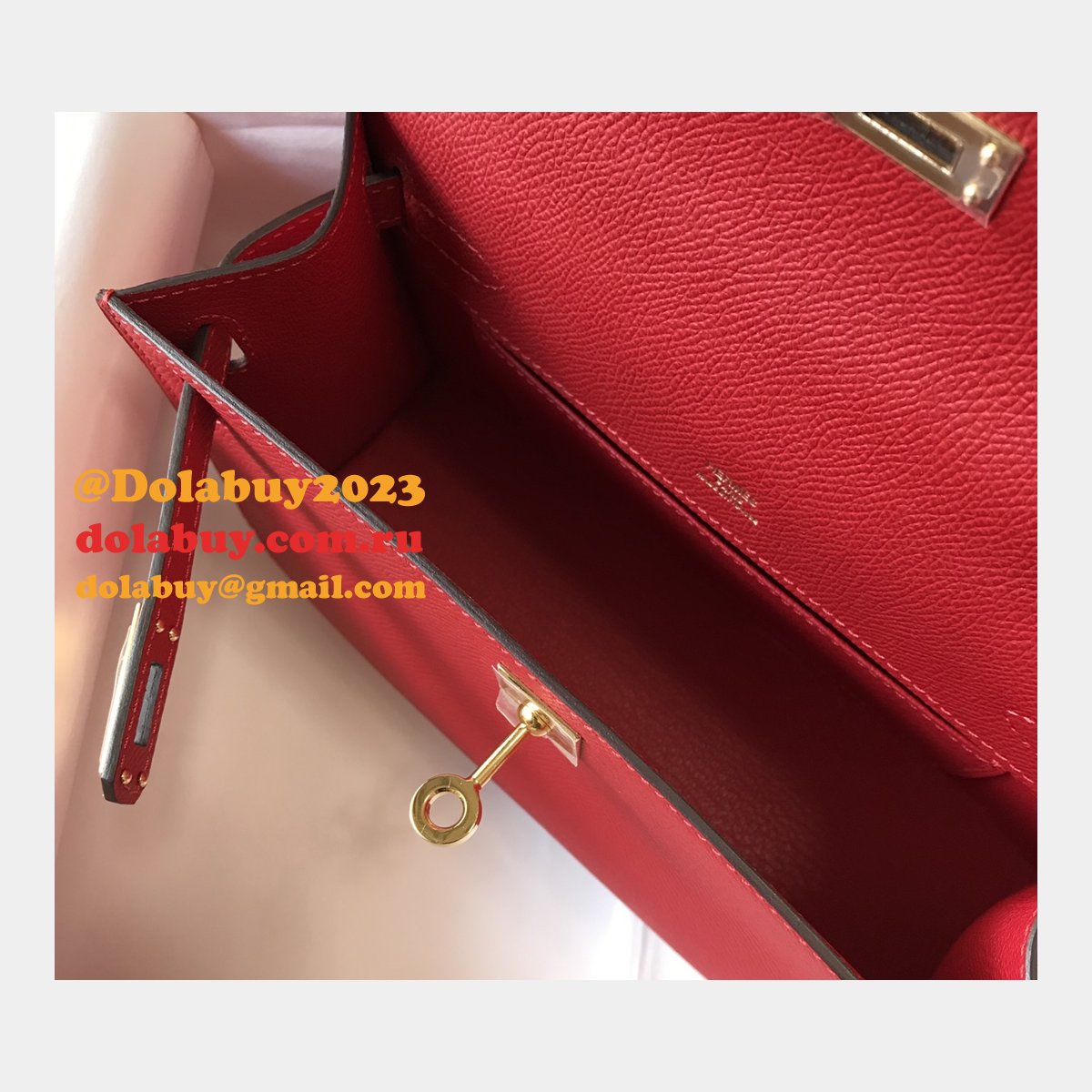 Luxury Hermes EPSOM LEATHER Mini Kelly Pouchette