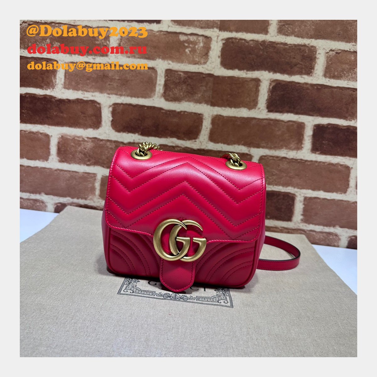copy G*u*i replica gg marmont shoulder wholesale 739682 luxury bag