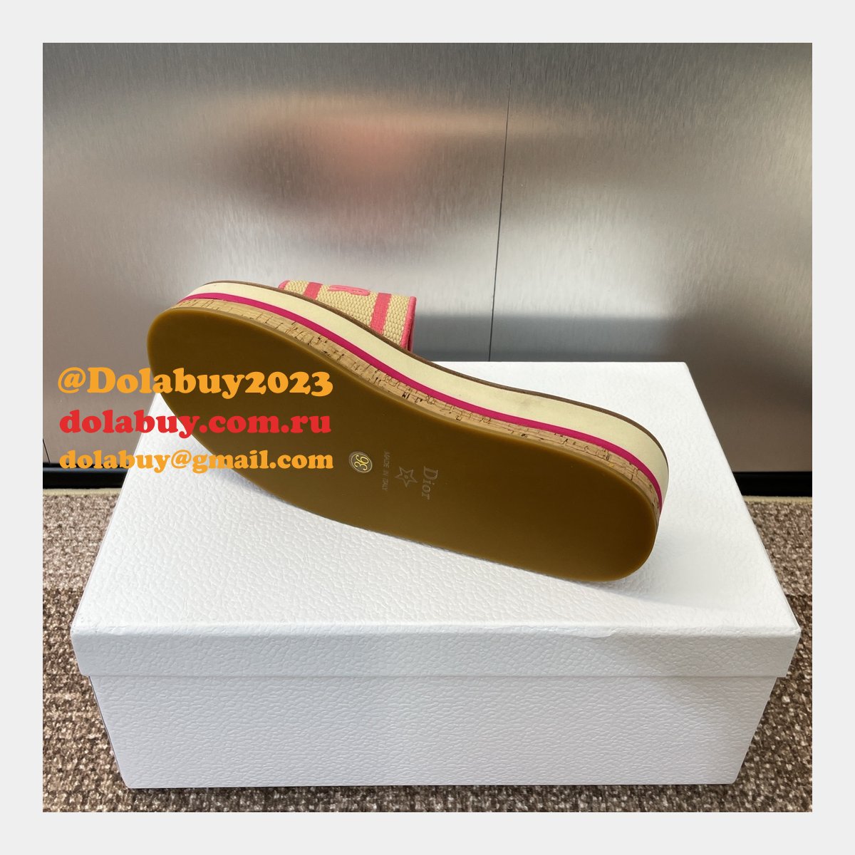 Designer Dior Dway Platform Slide