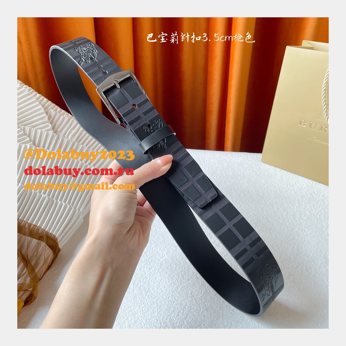 Cheap BURBERRY BELT 1:1 Mirror UK 35MM
