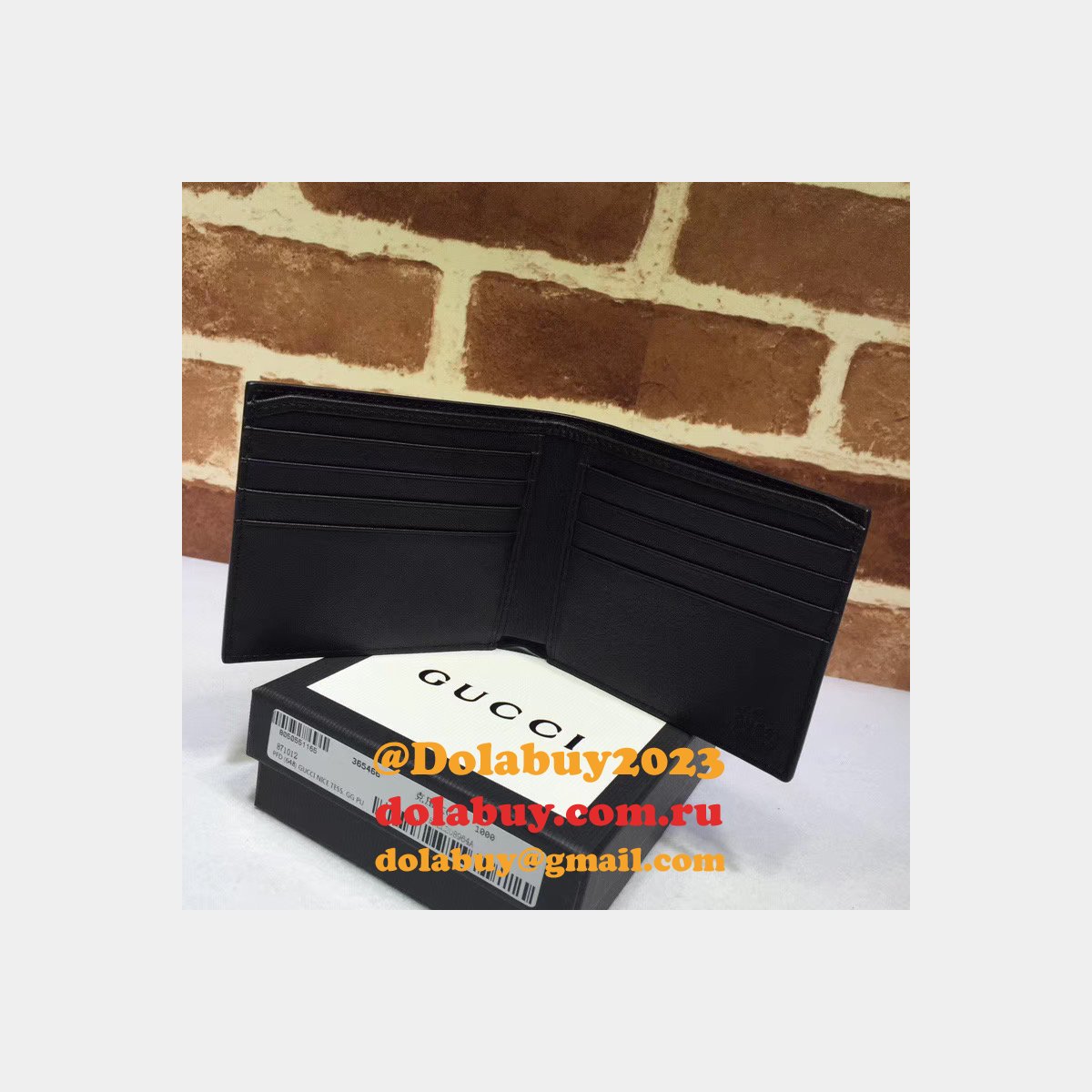 top quality G*u*i replica black G*u*i signature 365466 wallet