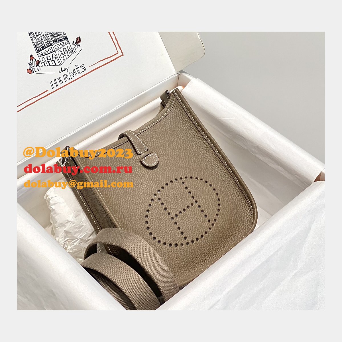 Replica Hermes Evelyne Top Quality Online Store elephant grey