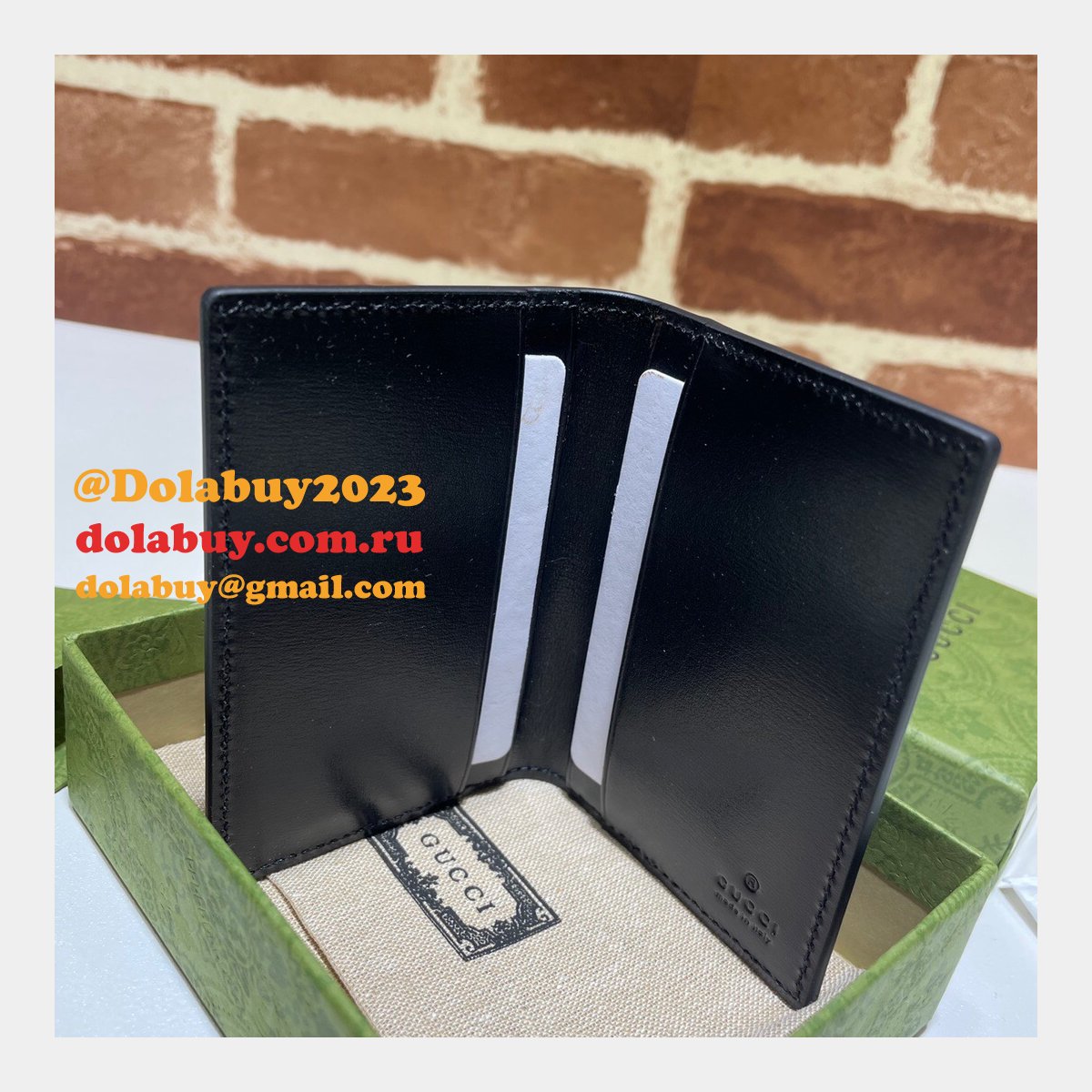 high quality G*u*i replica 547075 gg marmont card case in black leather