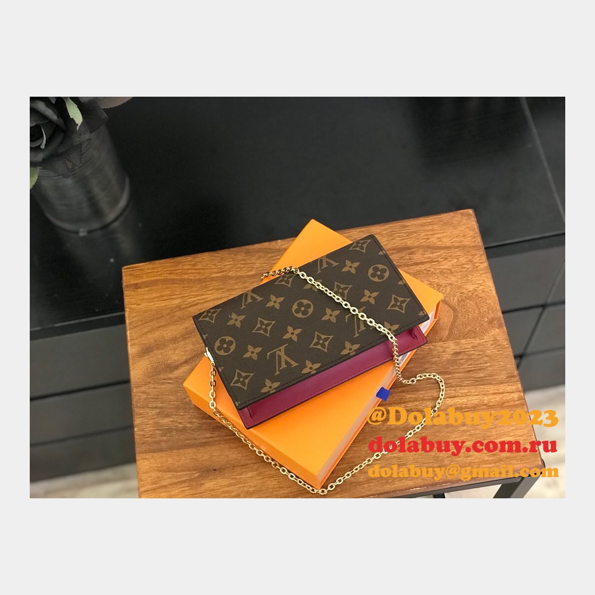 Louis Vuitton Best Flore Chain Wallet Monogram M67405 Brown