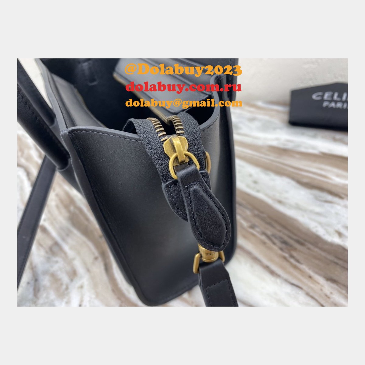 Celine Replica Navy blue Luggage plain calfskin portable