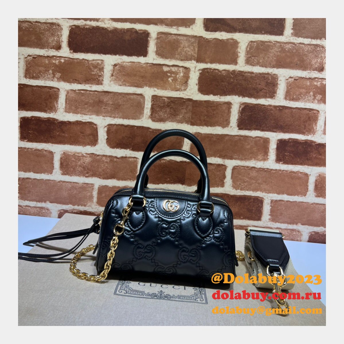 G*u*i best perfect gg matelassé leather top handle 702251 replica bag