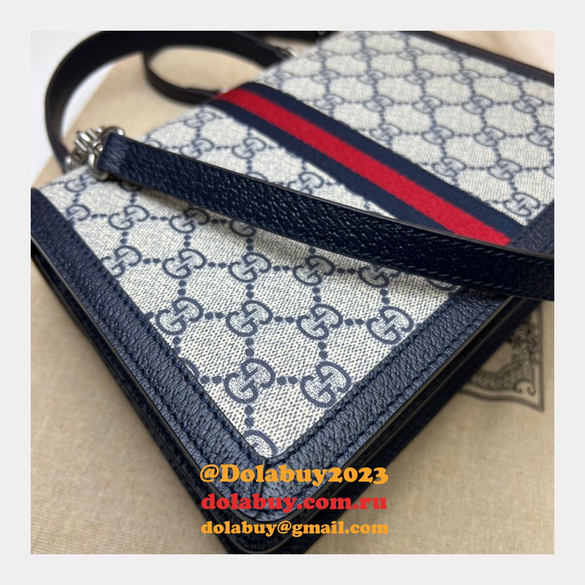 aaa+ G*u*i 651055 ophidia small top handle fake bag with web