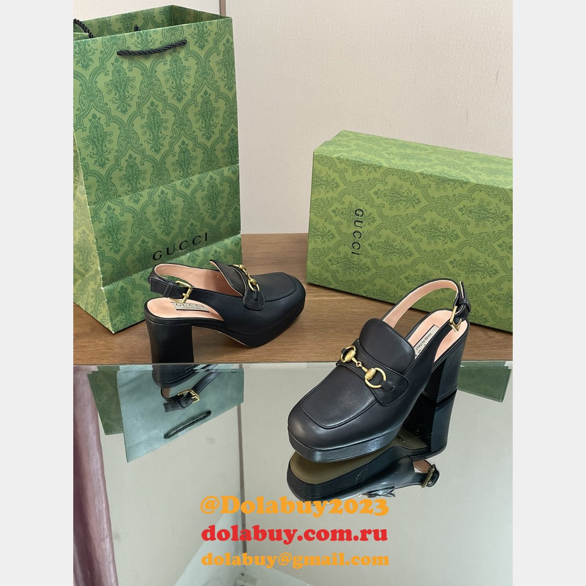 lady horsebit gg G*u*i replicas slingback pumps shoes