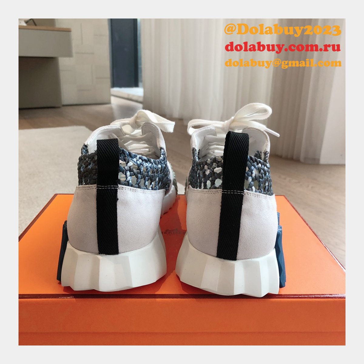 7 Star HERMES MEN BOUNCING weave SNEAKER