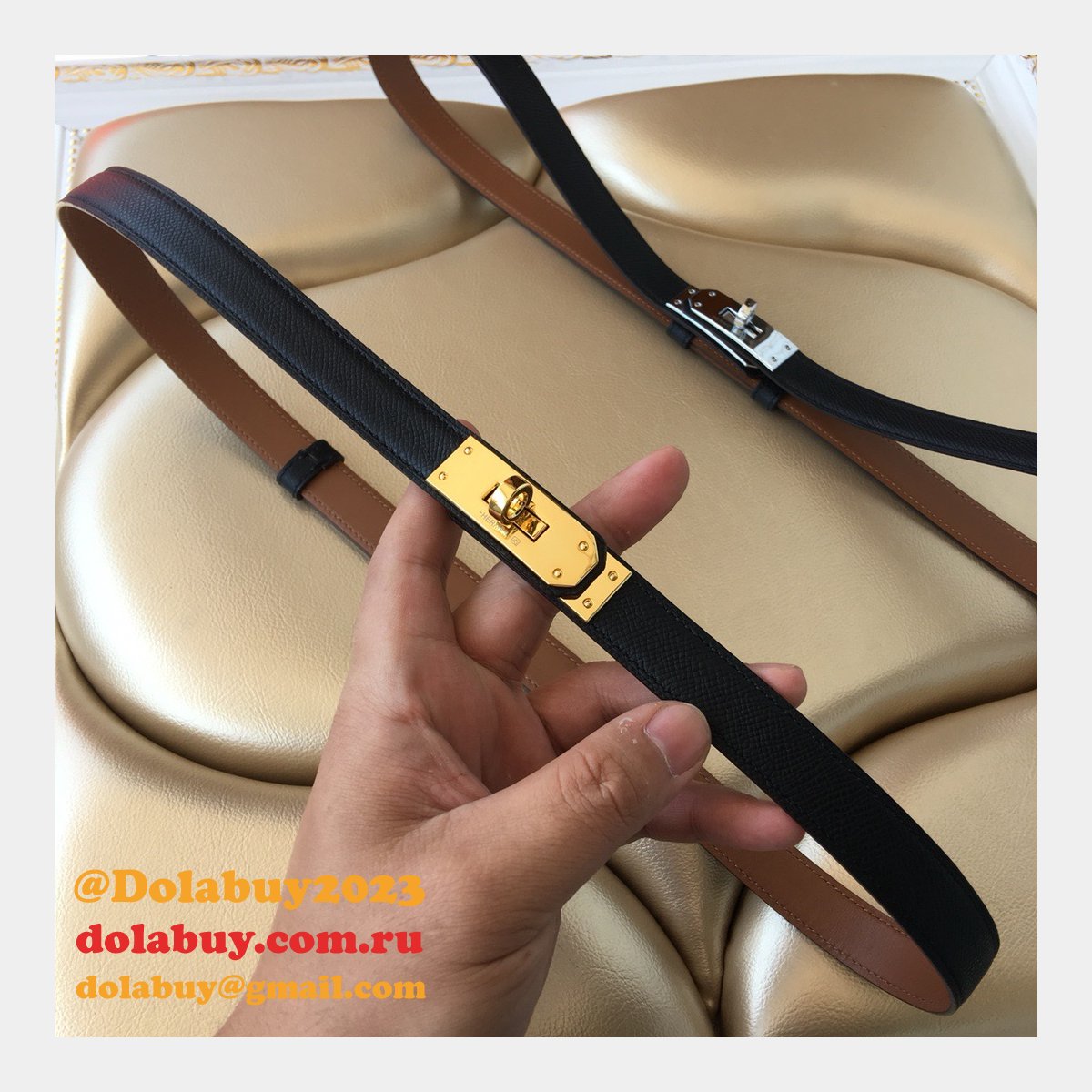 7 Star hottest selling hermes kelly thin belt 17mm