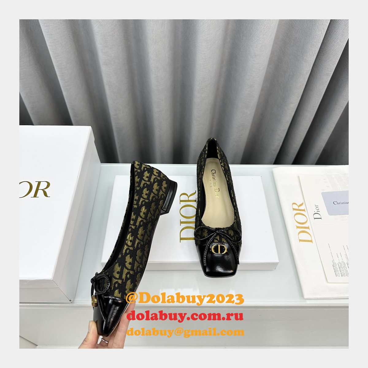 Duplicate DIOR D-Doll BALLET FLAT Designer
