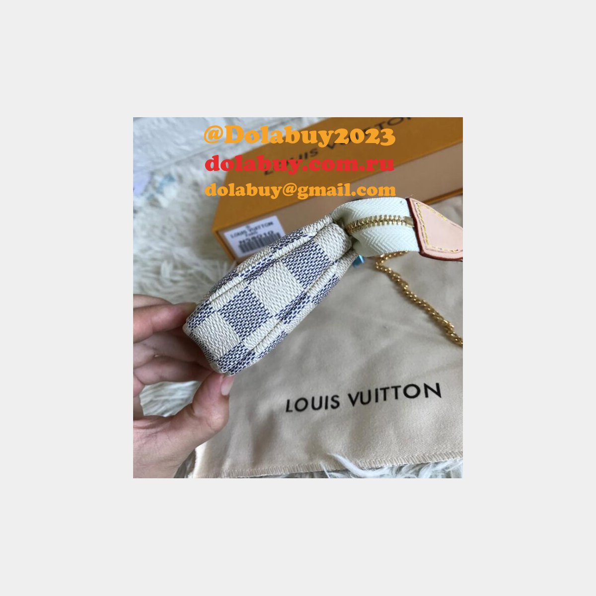 Louis Vuitton Monogram MINI POCHETTE N58010 Doamier Azur Canvas