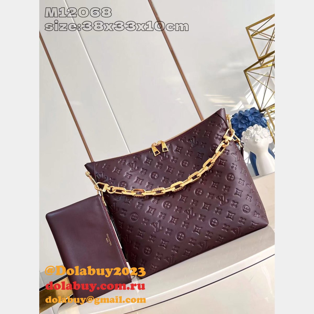 Duplicate Louis Vuitton Designer Coussin Hobo MM M12068 Bag