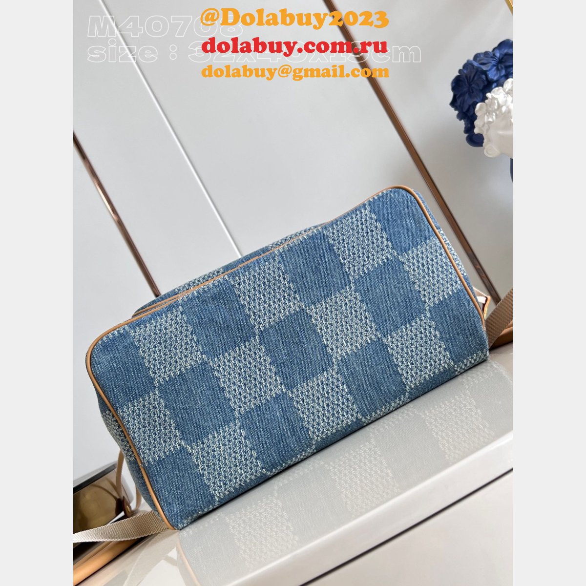 Inspired Montsouris N40708 Backpack Damier Denim Replica Louis Vuitton