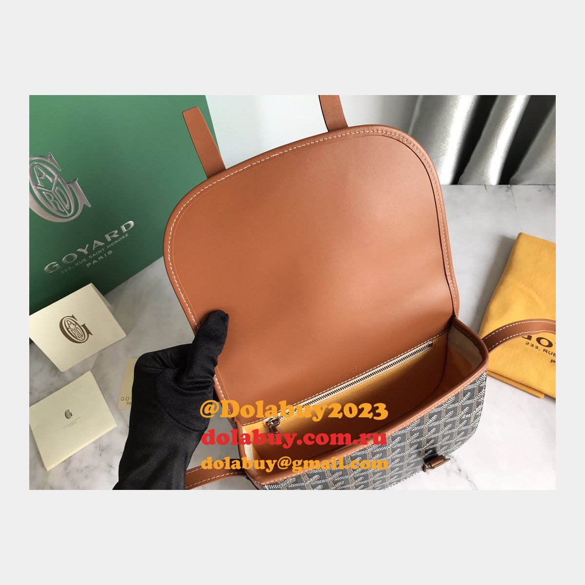 Copy Goyard Chevron Belvedere Duplicate Messenger GY020098 Fake Bag